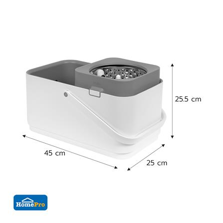 ชุดอุปกรณ์ถังปั่นพรีเมี่ยมพร้อมไม้ม็อบ ACCO A-NAMI สีเทา_10