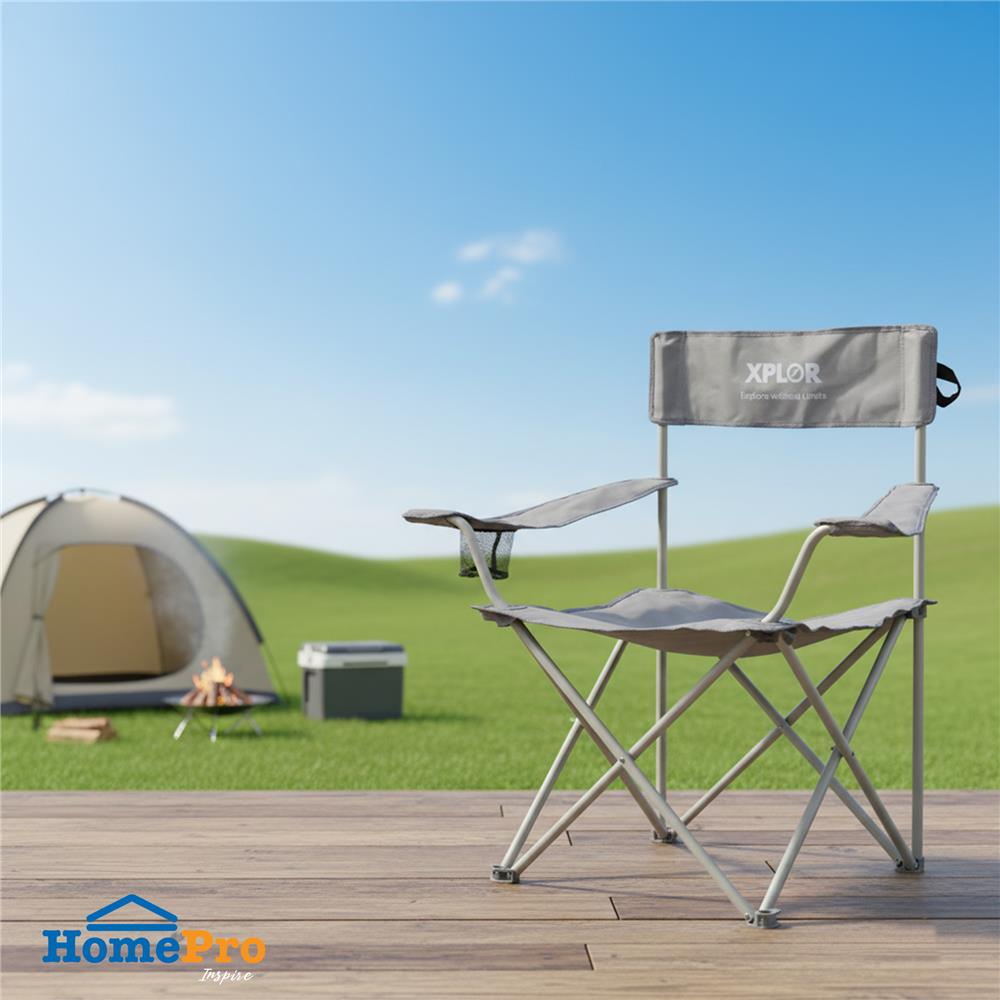 เก้าอี้แคมป์ปิ้ง SPRING XPLOR ไซซ์ L สีเทา