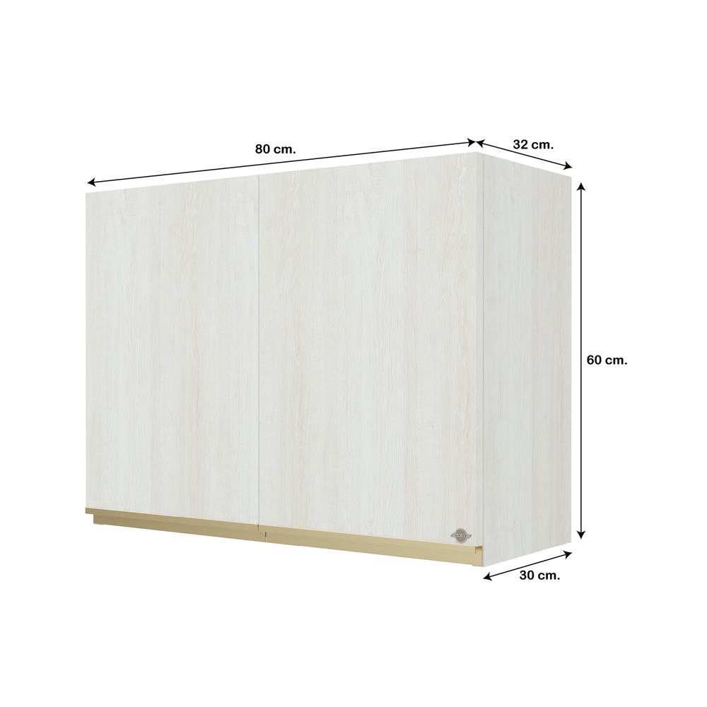 ตู้แขวนคู่ JUPITER JUVENTAS 80x60 ซม. สี SNOW WOOD