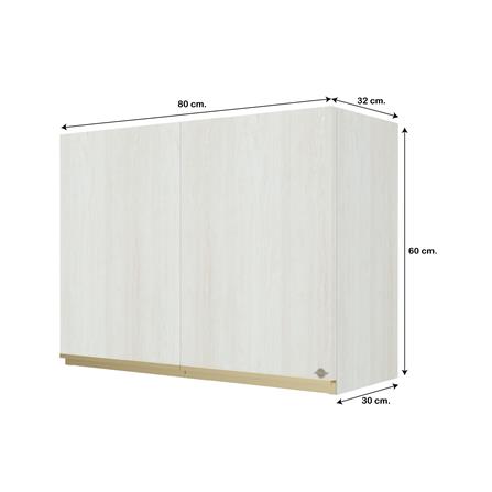 ตู้แขวนคู่ JUPITER JUVENTAS 80x60 ซม. สี SNOW WOOD_4