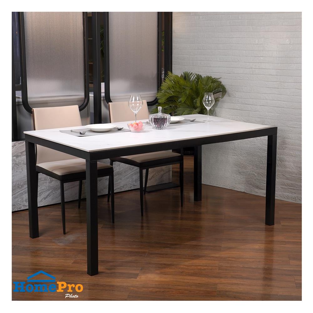 โต๊ะทานข้าว FURDINI VELINA 160 ซม. สีขาว/ดำ