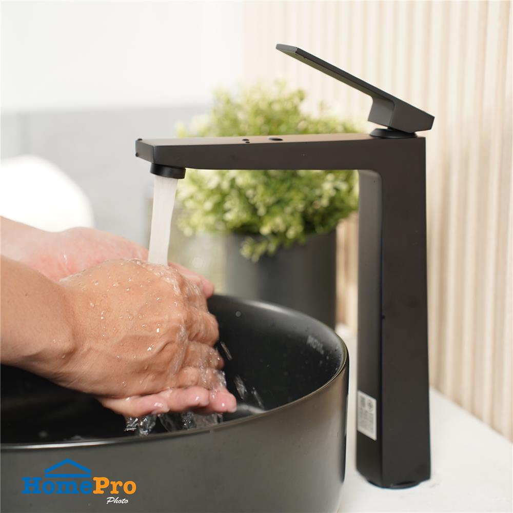 ก๊อกอ่างล้างหน้าเดี่ยว MOYA PLUS 8003-1A สีดำ