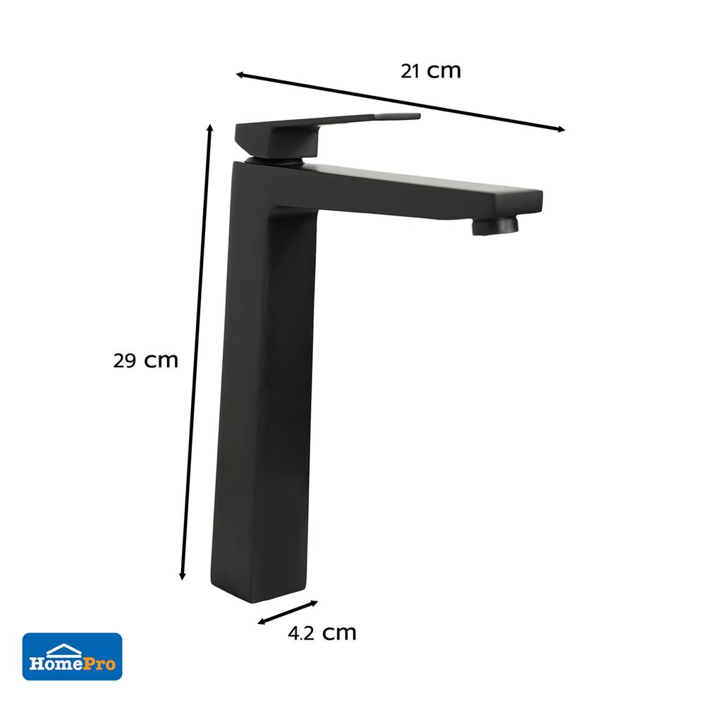 ก๊อกอ่างล้างหน้าเดี่ยว MOYA PLUS 8003-1A สีดำ