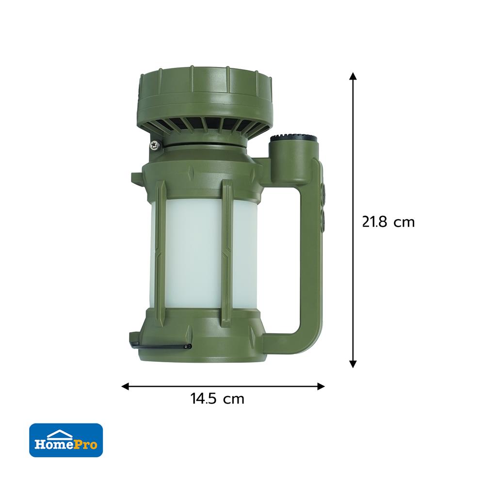 ไฟ LED แคมป์ปิ้งโซลาร์พร้อมพัดลม WORTH FL2525 160 ลูเมน DAYLIGHT