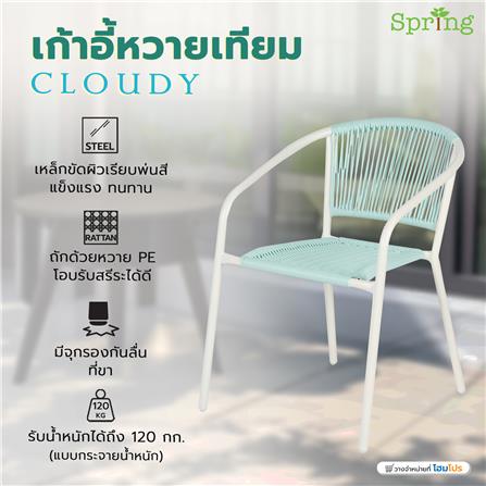 เก้าอี้หวายเทียม SPRING CLOUDY สีขาว/เขียว_6