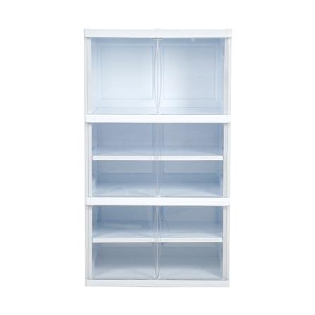 ตู้บานเปิด 3 ชั้น STACKO NOBI 70x50x122ซม. สีขาว/ใส_2
