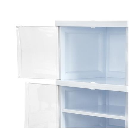 ตู้บานเปิด 3 ชั้น STACKO NOBI 70x50x122ซม. สีขาว/ใส_4