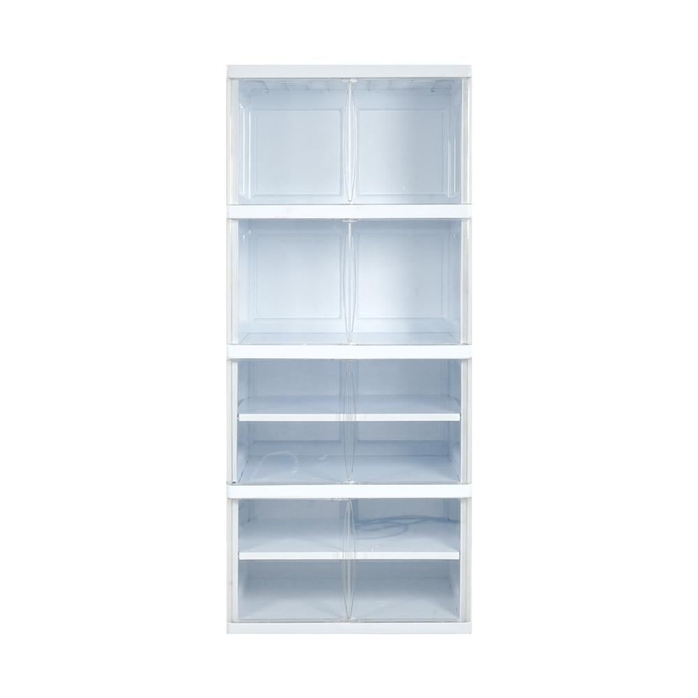 ตู้บานเปิด 4 ชั้น STACKO NOBI 70x50x162 ซม. สีขาว/ใส