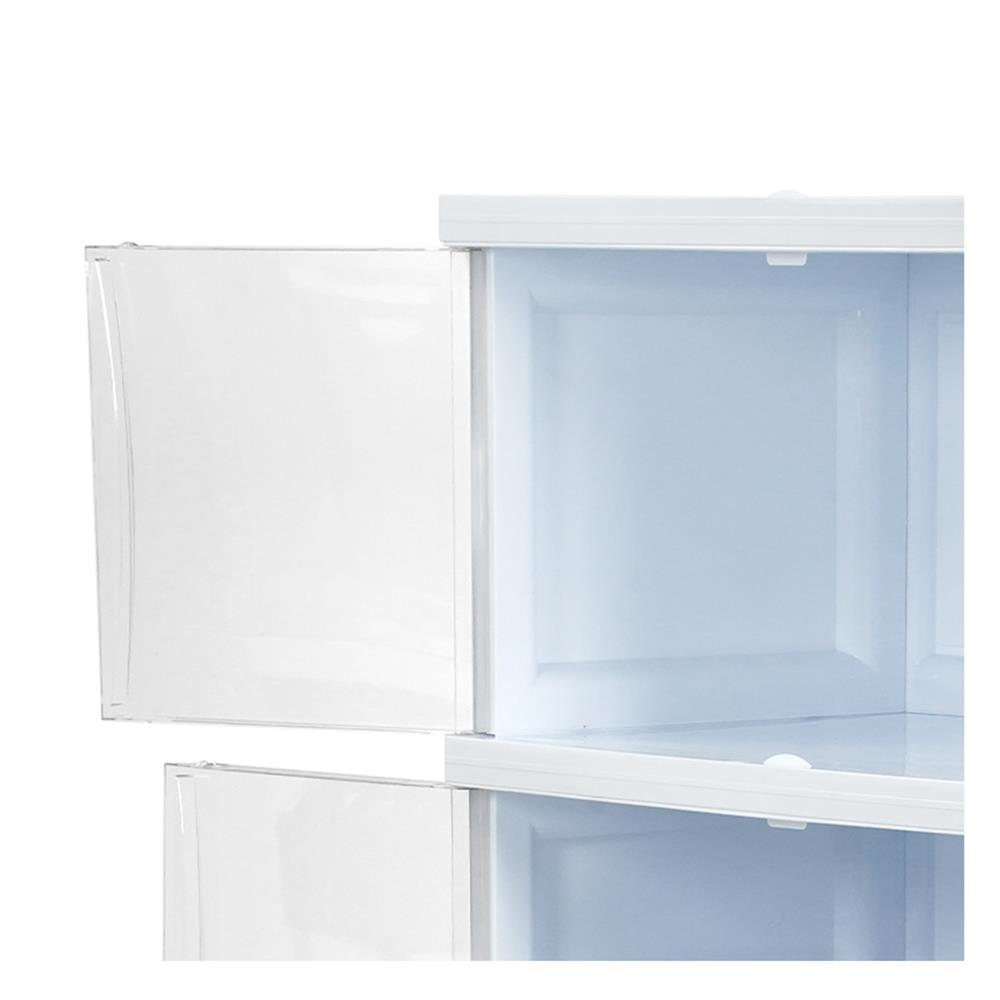 ตู้บานเปิด 4 ชั้น STACKO NOBI 70x50x162 ซม. สีขาว/ใส