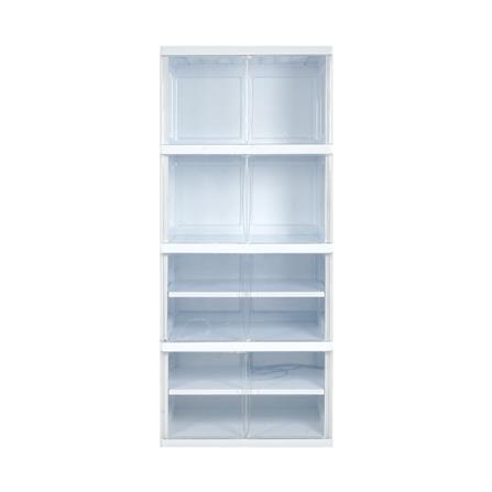 ตู้บานเปิด 4 ชั้น STACKO NOBI 70x50x162 ซม. สีขาว/ใส_2