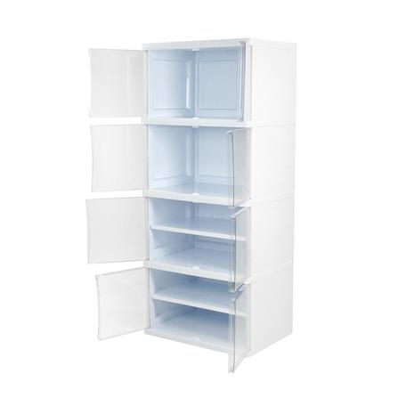 ตู้บานเปิด 4 ชั้น STACKO NOBI 70x50x162 ซม. สีขาว/ใส_3