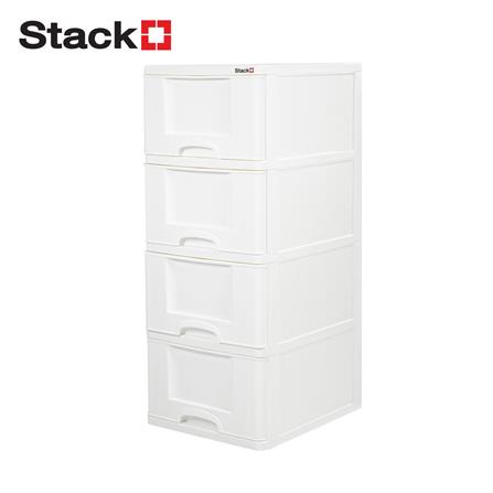 ตู้ลิ้นชัก 4 ชั้น STACKO MARU 41.8x50.9x101.7 ซม. สีขาว_0