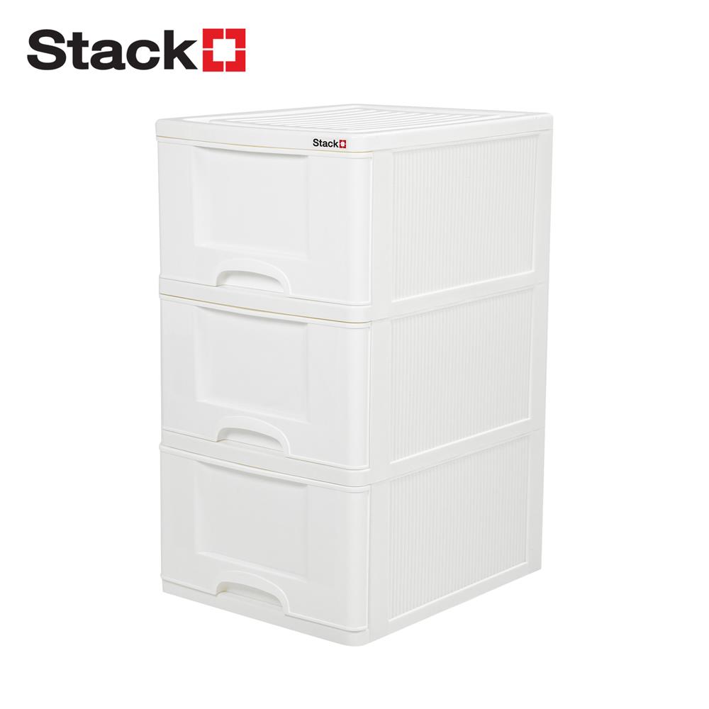 ตู้ลิ้นชัก 3 ชั้น STACKO MARU 41.8x50.9x77 ซม. สีขาว