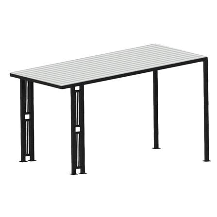 โรงจอดรถสำเร็จรูป หลังคาไวนิล ไม่มีรางน้ำฝน เสาตกแต่ง SUNSHIELD 3x5 เมตร_0