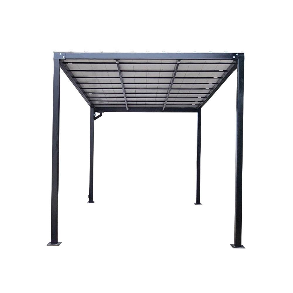 โรงจอดรถสำเร็จรูป หลังคาไวนิล มีรางน้ำฝน เสาธรรมดา SUNSHIELD 3x5 เมตร