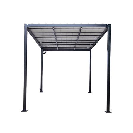 โรงจอดรถสำเร็จรูป หลังคาไวนิล มีรางน้ำฝน เสาธรรมดา SUNSHIELD 3x5 เมตร_1