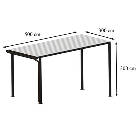 โรงจอดรถสำเร็จรูป หลังคาไวนิล มีรางน้ำฝน เสาธรรมดา SUNSHIELD 3x5 เมตร_5