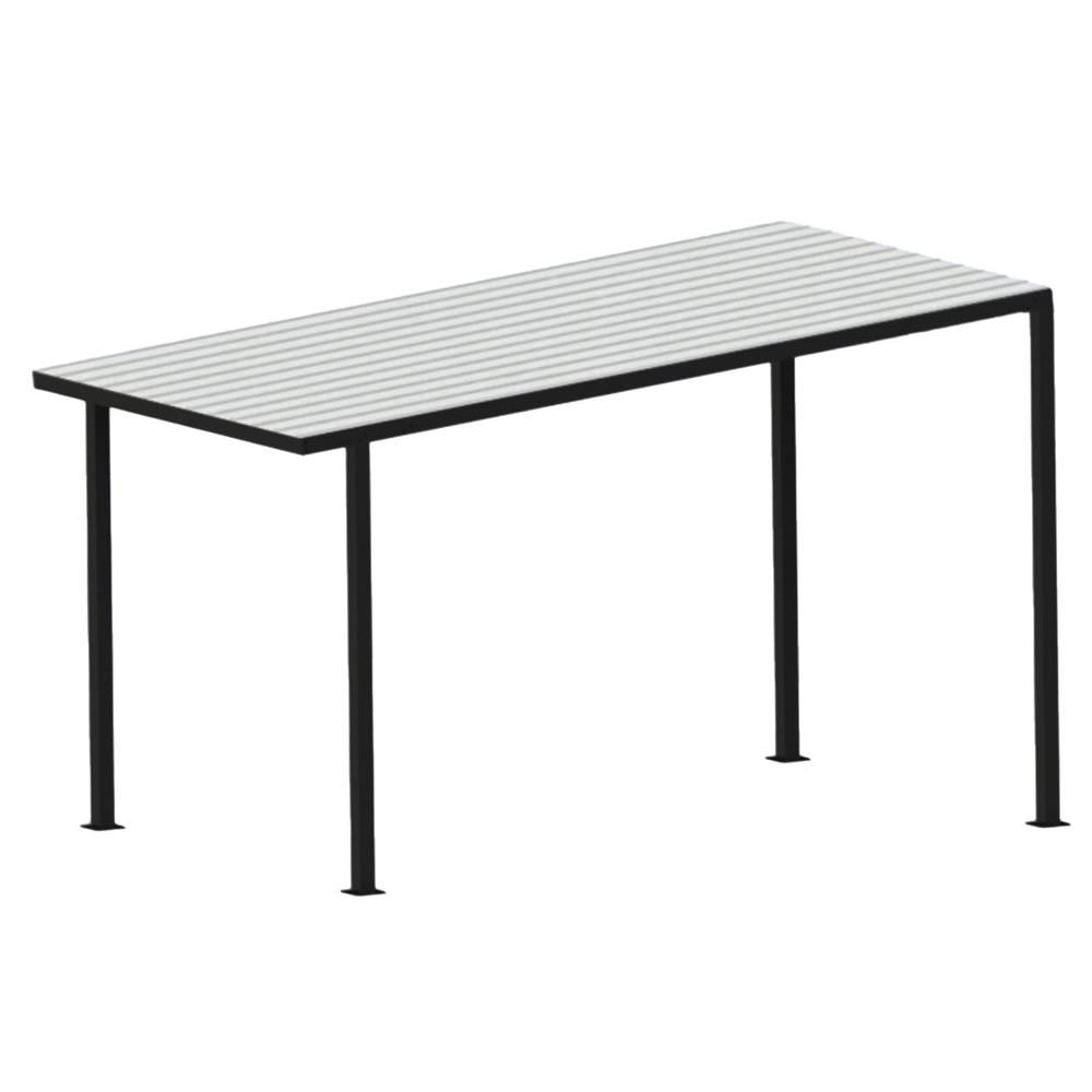 โรงจอดรถสำเร็จรูป หลังคาไวนิล ไม่มีรางน้ำฝน เสาธรรมดา SUNSHIELD 3x5 เมตร