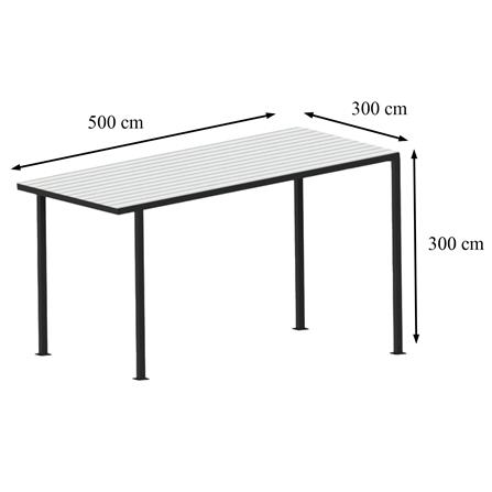 โรงจอดรถสำเร็จรูป หลังคาไวนิล ไม่มีรางน้ำฝน เสาธรรมดา SUNSHIELD 3x5 เมตร_6
