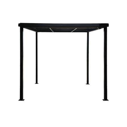 โรงจอดรถสำเร็จรูป หลังคาโพลีคาร์บอเนตแบบตัน ไม่มีรางน้ำฝน เสาธรรมดา SUNSHIELD 3x5 เมตร สีใส_1