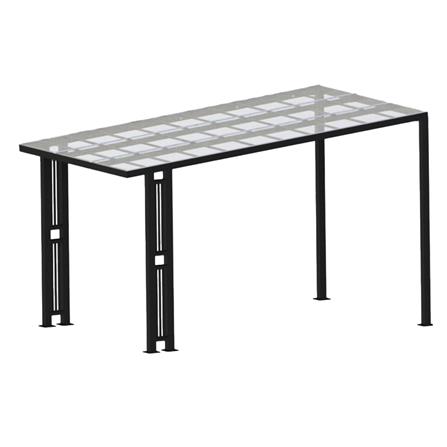 โรงจอดรถสำเร็จรูป หลังคาโพลีคาร์บอเนตแบบตัน ไม่มีรางน้ำฝน เสาตกแต่ง SUNSHIELD 3x5 เมตร สีใส_1