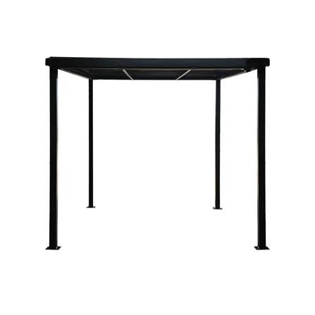 โรงจอดรถสำเร็จรูป หลังคาโพลีคาร์บอเนตแบบตัน ไม่มีรางน้ำฝน เสาธรรมดา SUNSHIELD 3x5 เมตร สีน้ำตาล_1