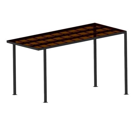 โรงจอดรถสำเร็จรูป หลังคาโพลีคาร์บอเนตแบบตัน ไม่มีร...