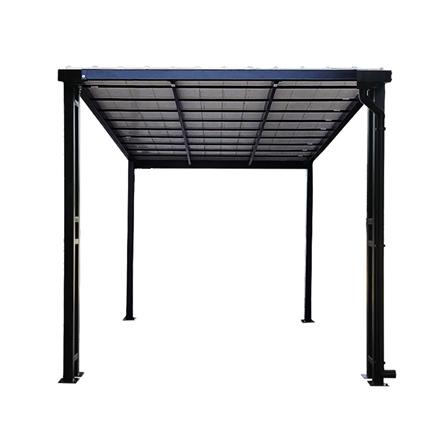 โรงจอดรถสำเร็จรูป หลังคาไวนิล มีรางน้ำฝน เสาตกแต่ง SUNSHIELD 3x5 เมตร_1