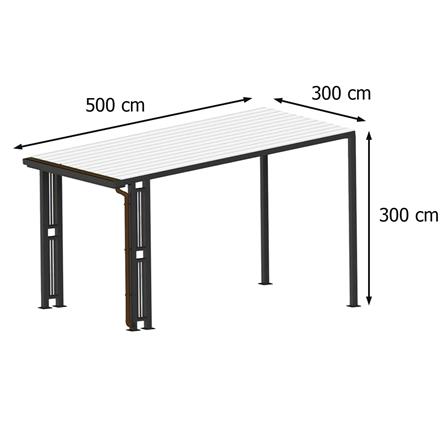 โรงจอดรถสำเร็จรูป หลังคาไวนิล มีรางน้ำฝน เสาตกแต่ง SUNSHIELD 3x5 เมตร_6