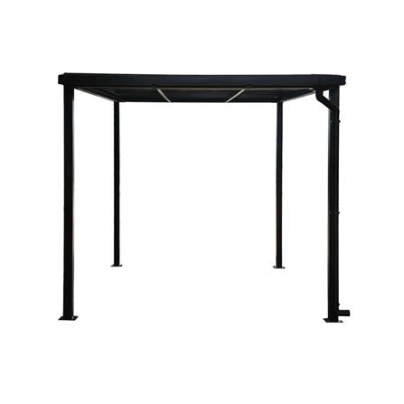 โรงจอดรถสำเร็จรูป หลังคาโพลีคาร์บอเนตแบบตัน มีรางน้ำฝน เสาธรรมดา SUNSHIELD 3x5 เมตร สีน้ำตาล_2