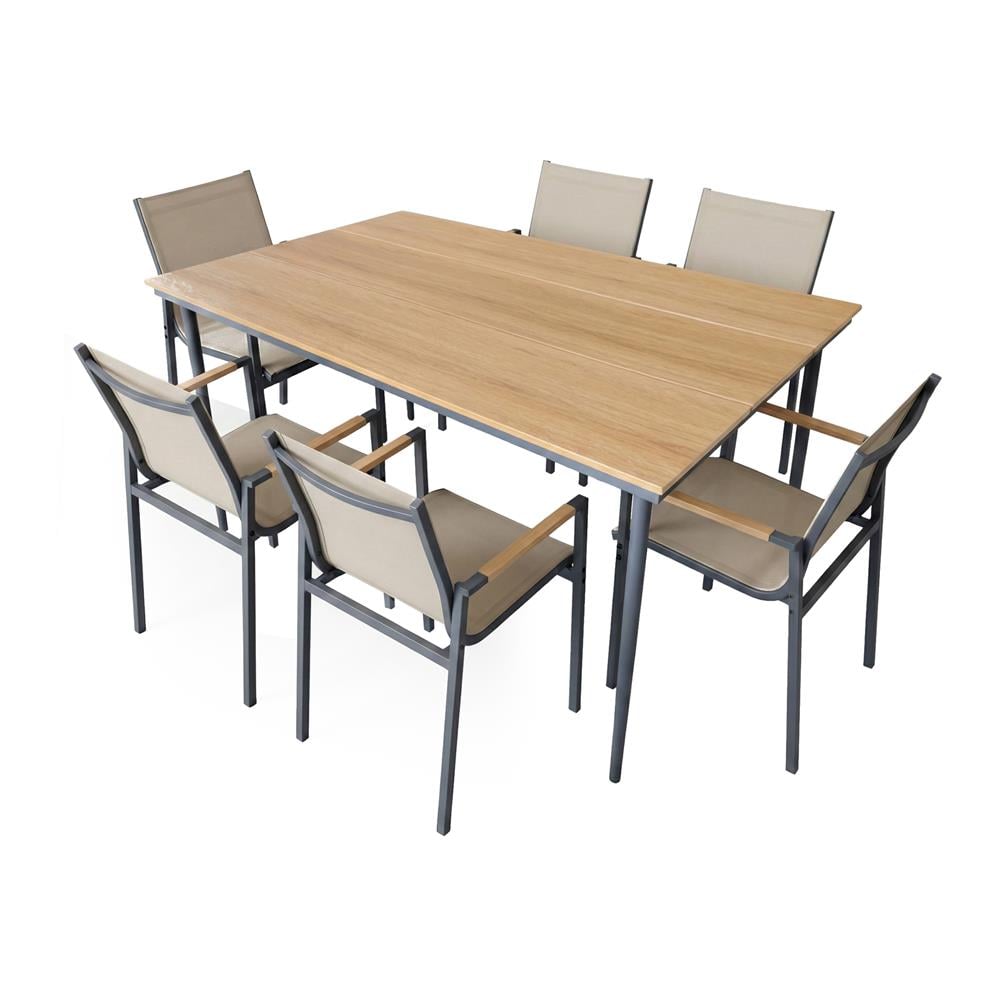 ชุดสนาม 6 ที่นั่ง SPRING CARINY สีน้ำตาล/ดำ