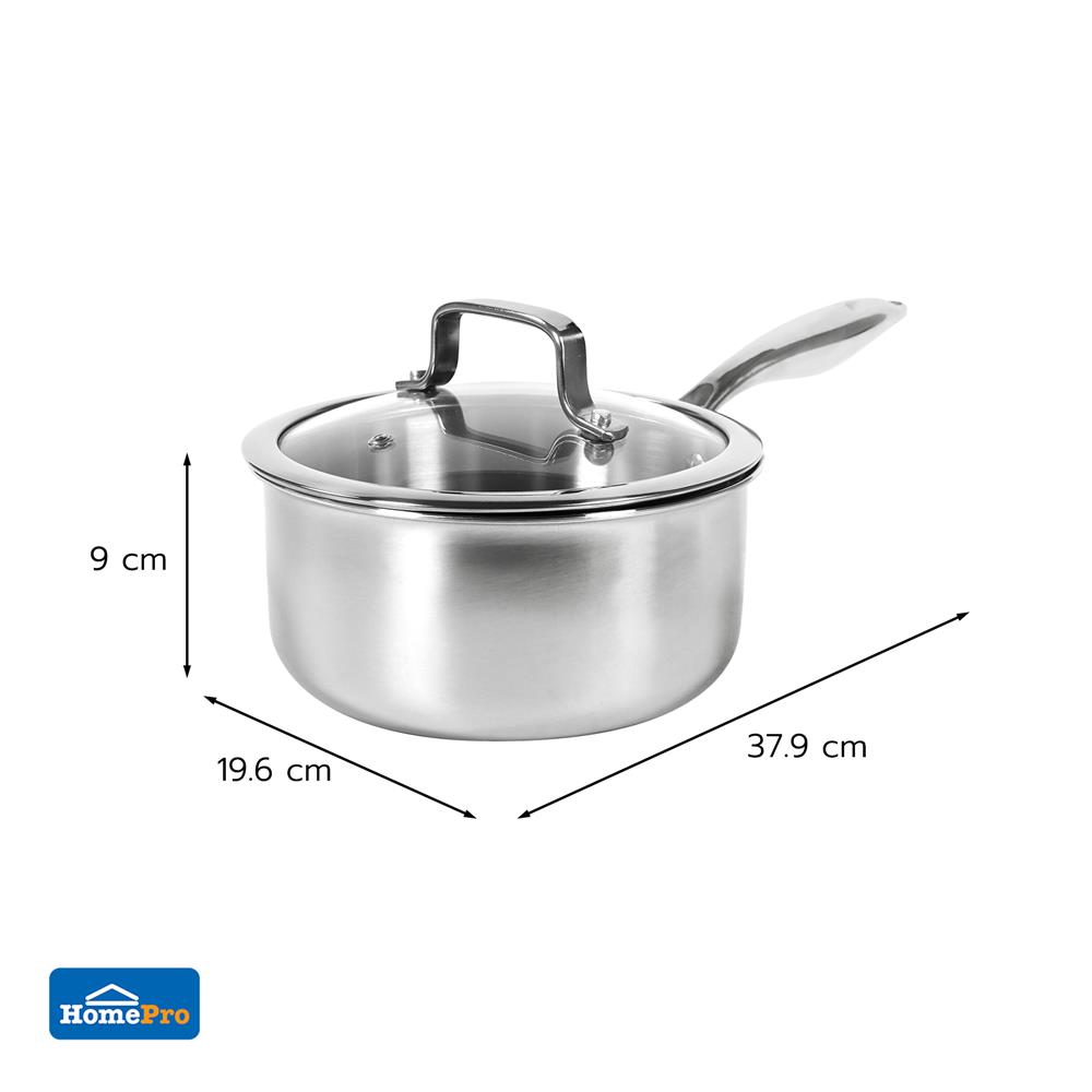 หม้อด้ามสเตนเลสพร้อมฝา 18 ซม. KECH BRAVE IH