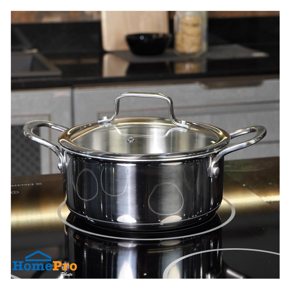 หม้อสเตนเลสพร้อมฝา 20 ซม. KECH BRAVE IH