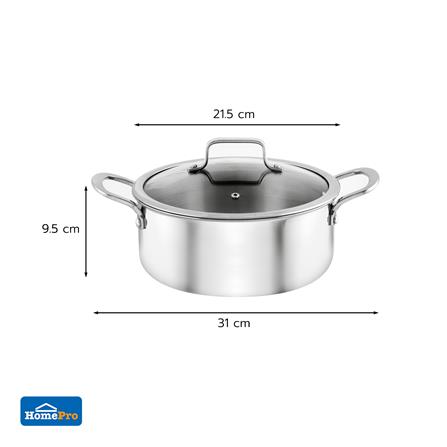 หม้อสเตนเลสพร้อมฝา 20 ซม. KECH BRAVE IH_6