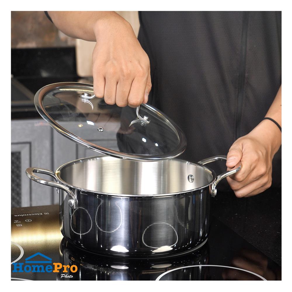 หม้อสเตนเลสพร้อมฝา 24 ซม. KECH BRAVE IH