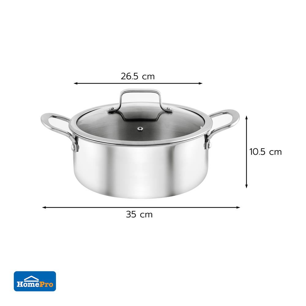 หม้อสเตนเลสพร้อมฝา 24 ซม. KECH BRAVE IH