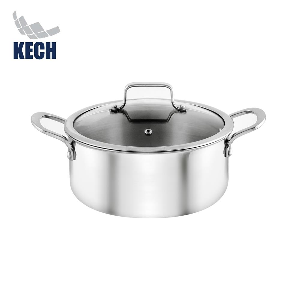 หม้อสเตนเลสพร้อมฝา 22 ซม. KECH BRAVE IH