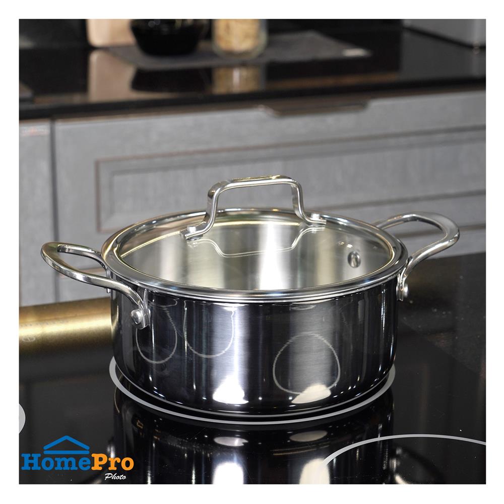 หม้อสเตนเลสพร้อมฝา 22 ซม. KECH BRAVE IH