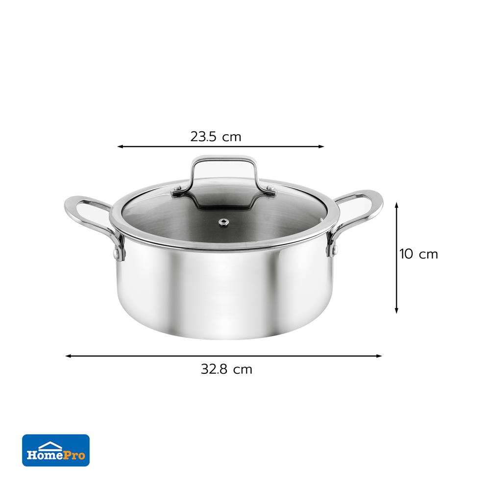 หม้อสเตนเลสพร้อมฝา 22 ซม. KECH BRAVE IH