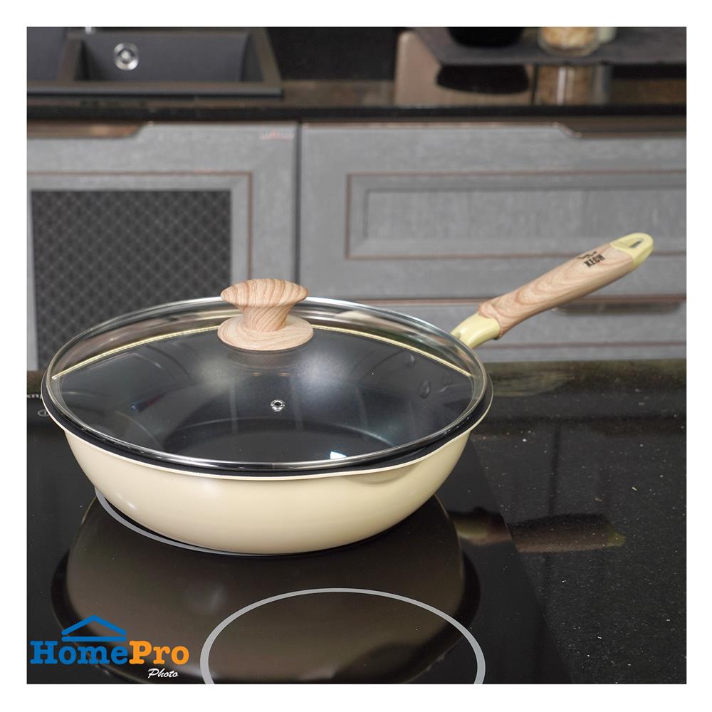 กระทะลึกพร้อมฝา 28 ซม. KECH ZIVA IH สีเหลือง