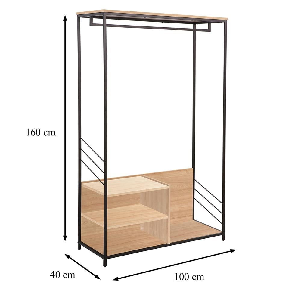 ตู้เสื้อผ้าบานโล่ง FURDINI PORTER 100 ซม. สี NATURAL