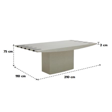โต๊ะทานข้าว SB FURNITURE FERICO 19225520 210 ซม. สีครีม_3