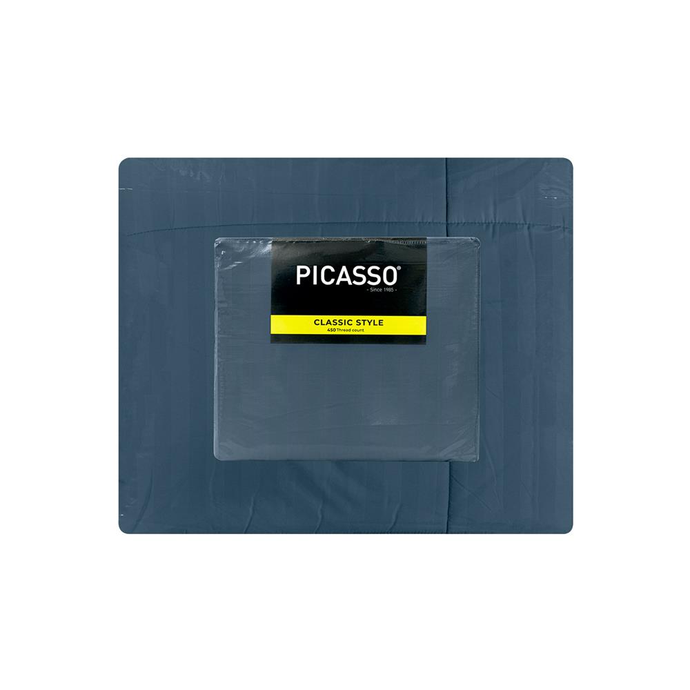 ชุดผ้าปูที่นอน 5 ฟุต (ชุด 6 ชิ้น) PICASSO CLASSIC STYLE IRIS สี SEA BLUE