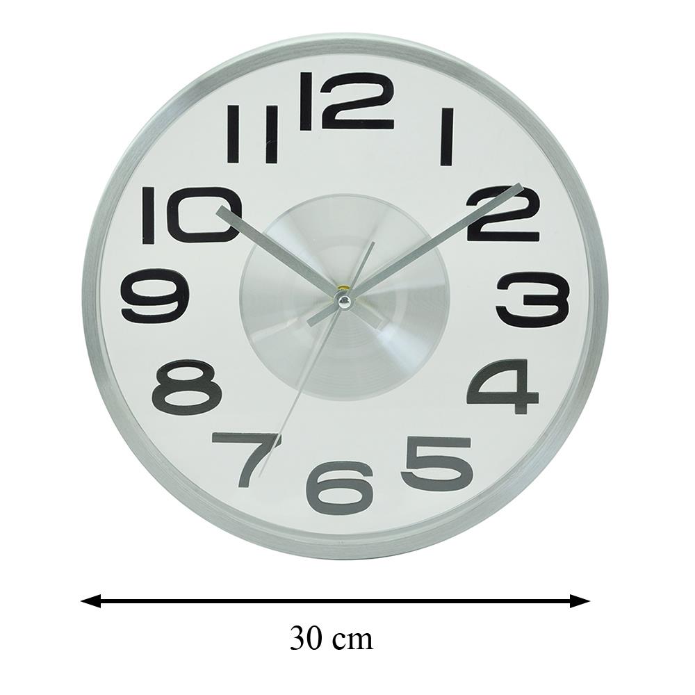 นาฬิกาแขวน SNAZZ EG7764C 12 นิ้ว สีเงิน