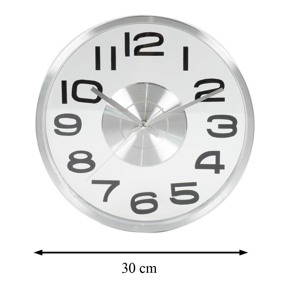 นาฬิกาแขวน SNAZZ EG7764C 12 นิ้ว สีเงิน