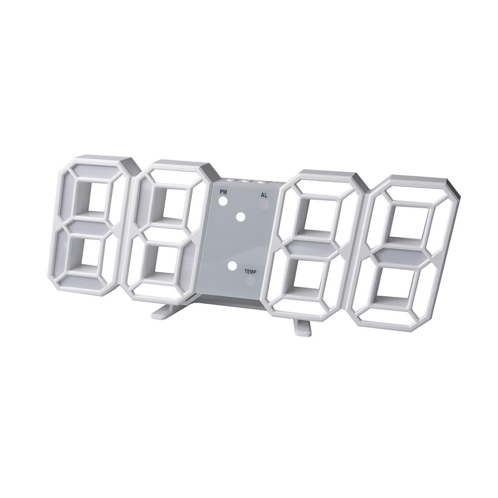 นาฬิกาดิจิทัล LED SNAZZ EE1008 9.4x3.6 นิ้ว สีขาว