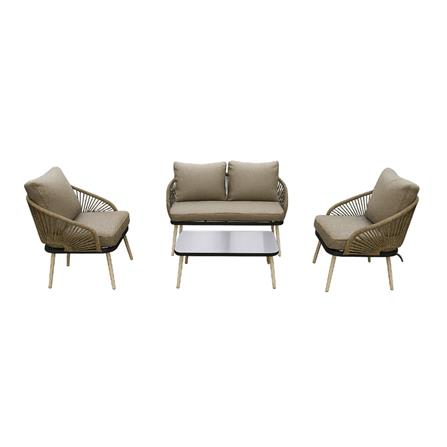 ชุดโซฟาสนาม 4 ที่นั่ง SPRING LINDA สีเทา/น้ำตาล_0