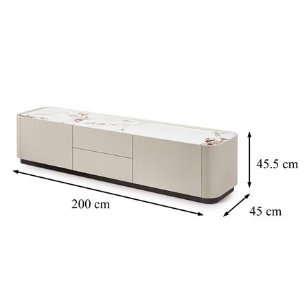 ตู้วางทีวี BENETTA GLAMORI 200 ซม. สีเทา/ลายหินอ่อนขาว_6