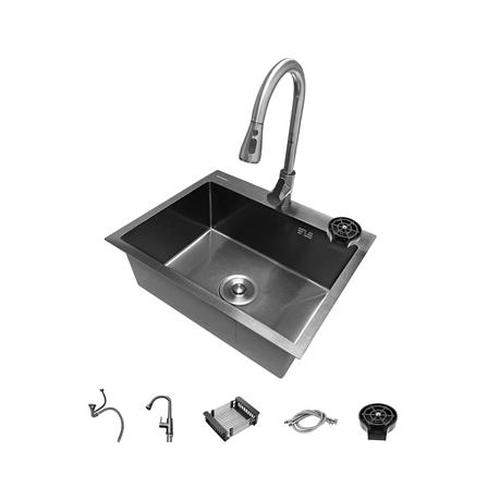 ซิงค์ฝัง 1 หลุม KUCINE SKY 55451B RIN สีเทาดำ_0