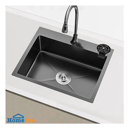 ซิงค์ฝัง 1 หลุม KUCINE SKY 55451B RIN สีเทาดำ_2